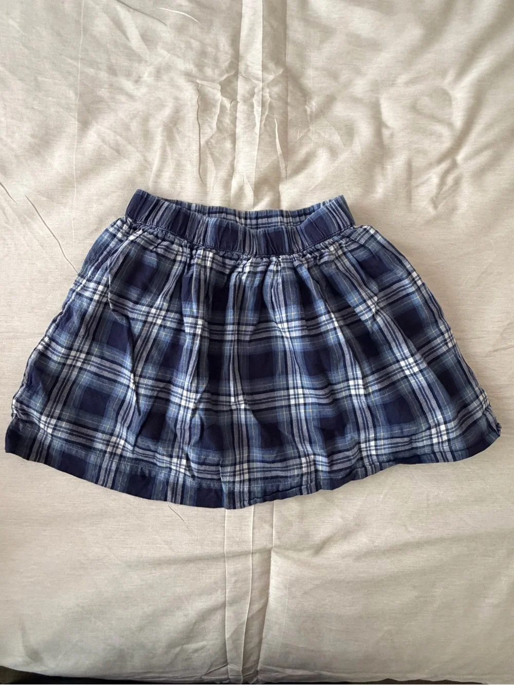GAP Navy & White Plaid Circle Skirt